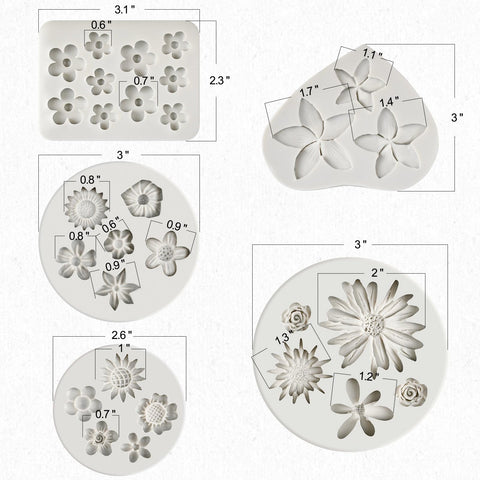 JOERSH molde silicona flor girasol ideal para fondant y chocolate.