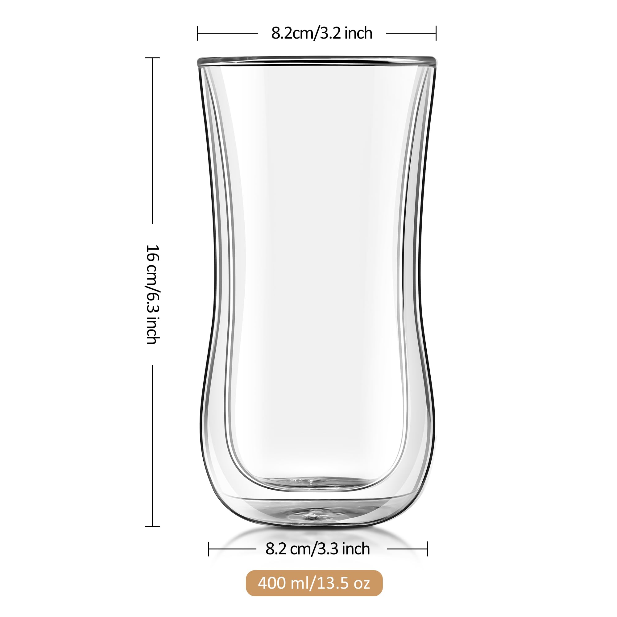 Limpieza fácil del vaso doble pared Joeyan para uso diario