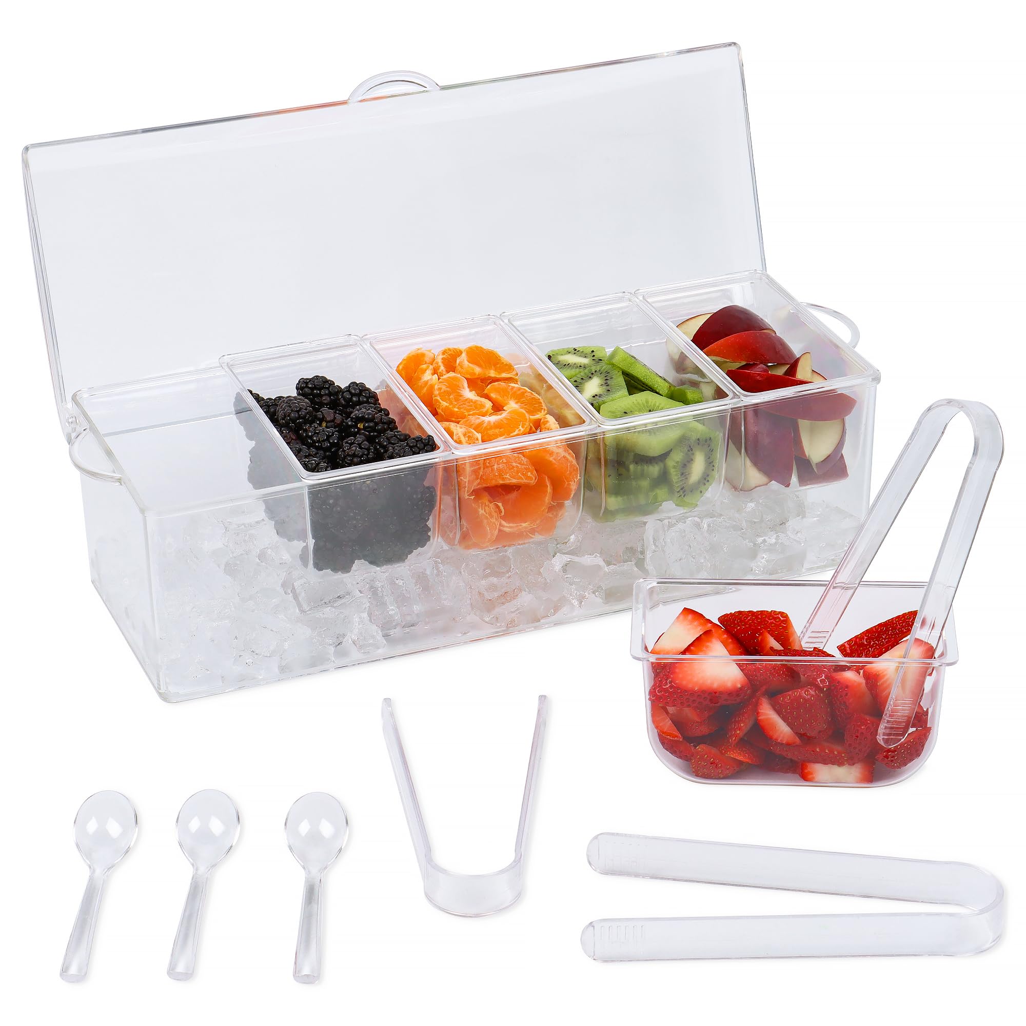 JOEY'Z caddy de condimentos, compartimento frío inferior para mantener toppings frescos