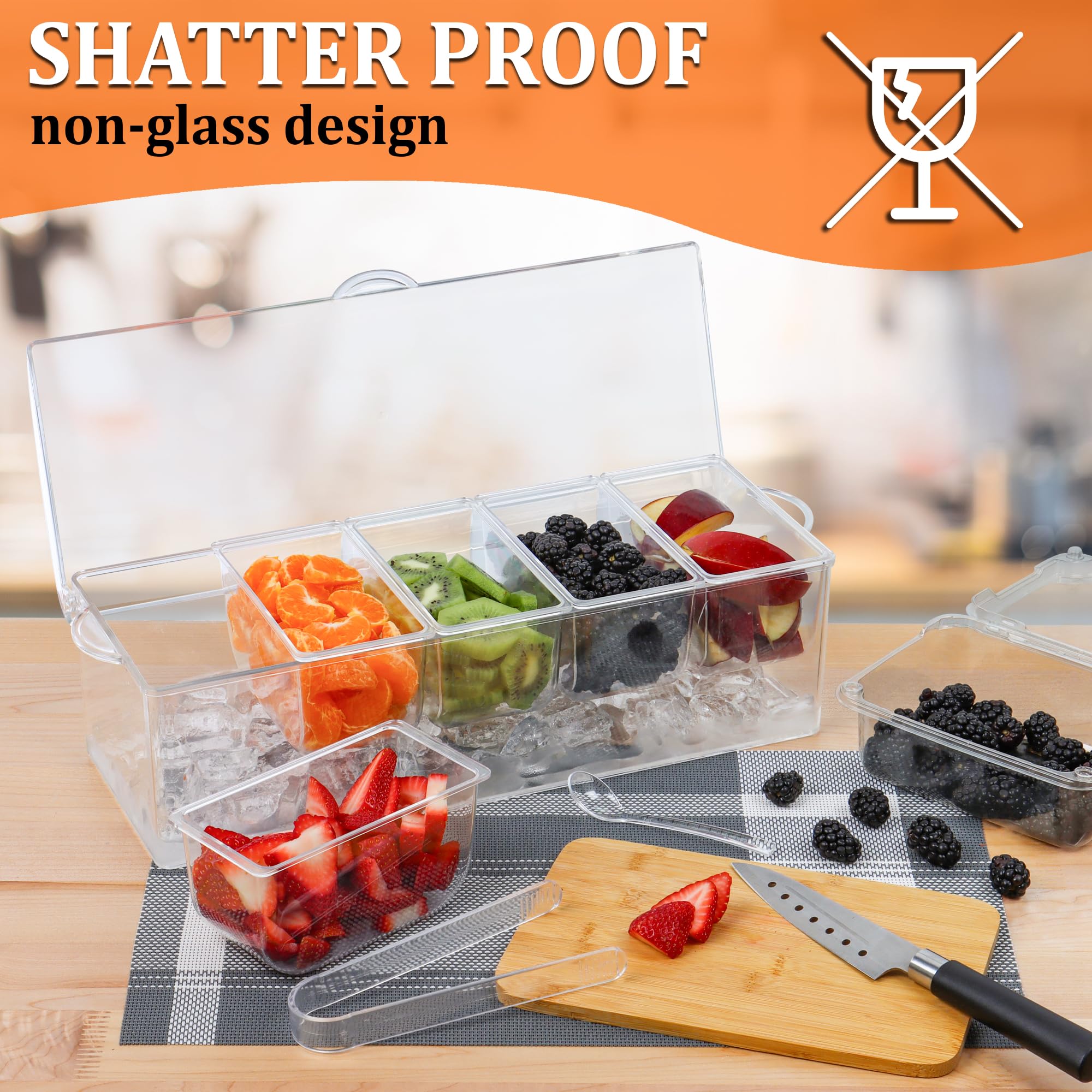 JOEY'Z caddy condimentos, diseño claro ideal para buffet o picnic
