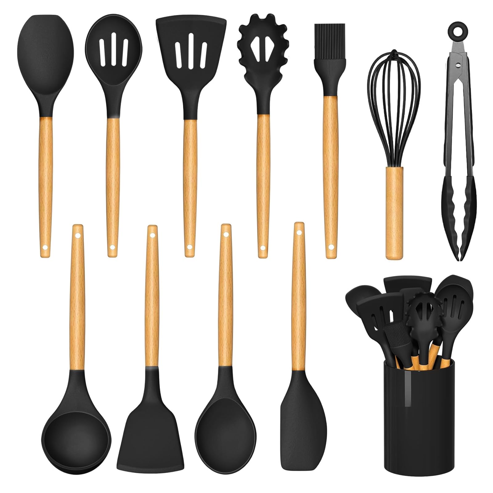 Conjunto JOFULBOND de utensilios de silicona para cocina, protege sartenes antiadherentes