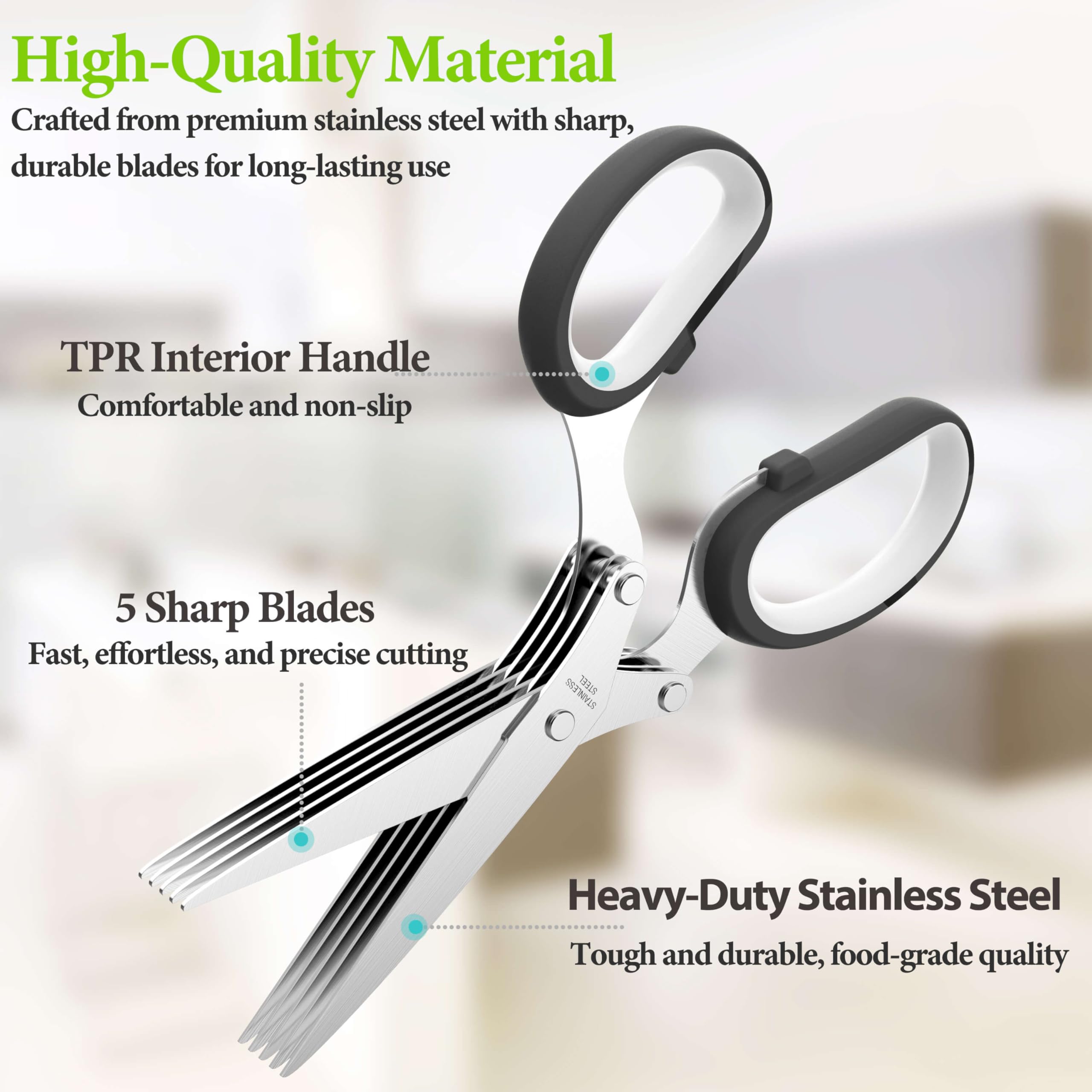 Tijeras para hierbas JOFUYU con mango ergonómico para uso cómodo.