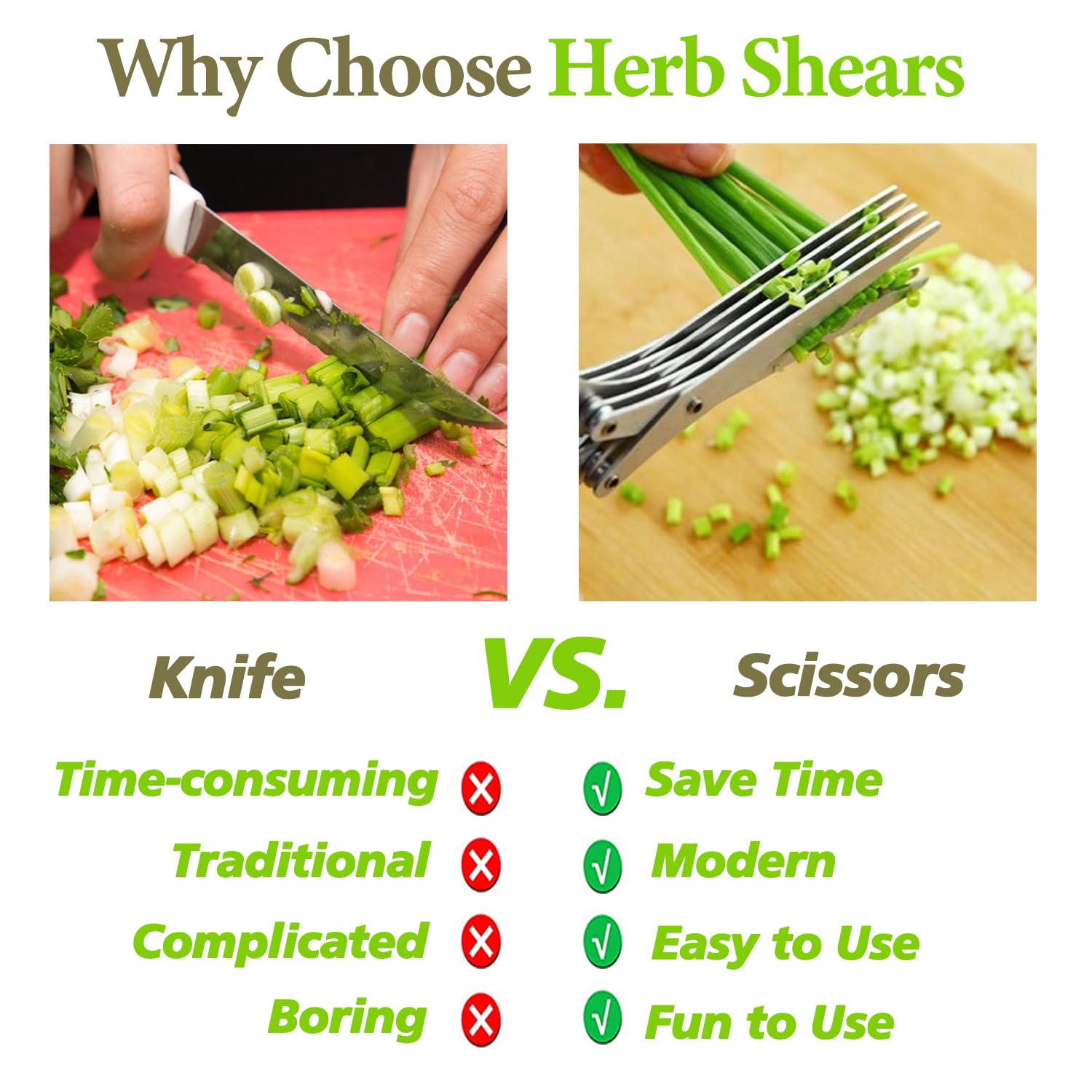 Uso multi-herramientas para ensaladas y hierbas.
