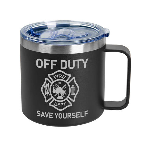 Taza aislada Jogskeor para bombero mantiene bebidas a la temperatura ideal por horas.