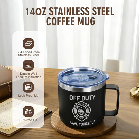 Taza aislada Jogskeor para bombero mantiene frío por más tiempo para bebidas.