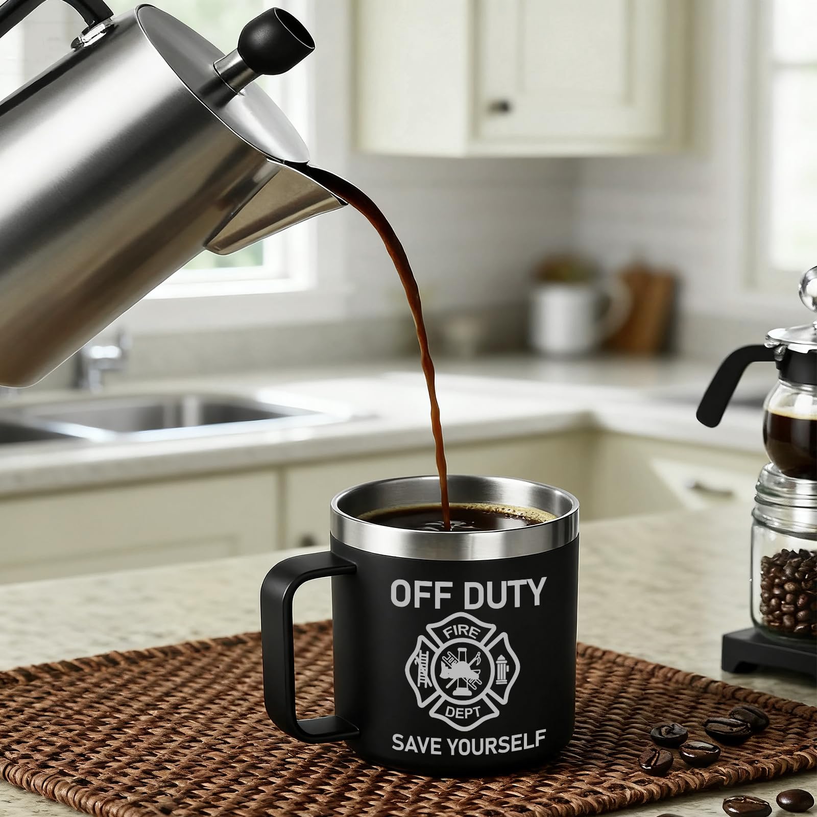 Taza Jogskeor para bombero en la oficina, compañera perfecta para la pausa.