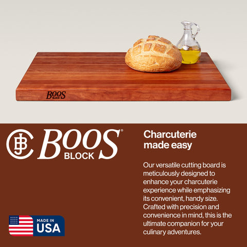 John Boos R-Board acabado con aceite natural realza la belleza de la madera.