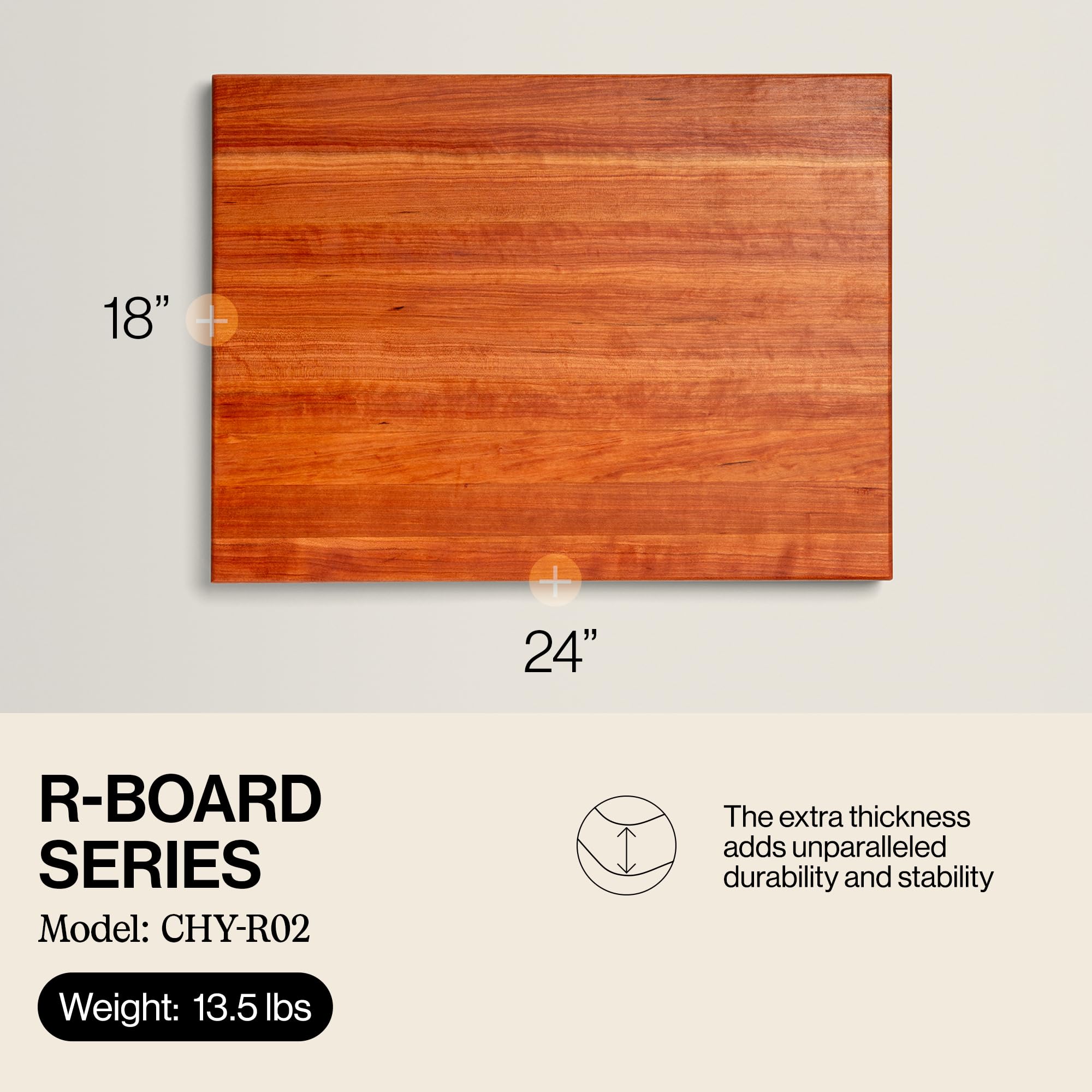 John Boos R-Board Tabla con dos caras reversibles para cortar y servir con facilidad.
