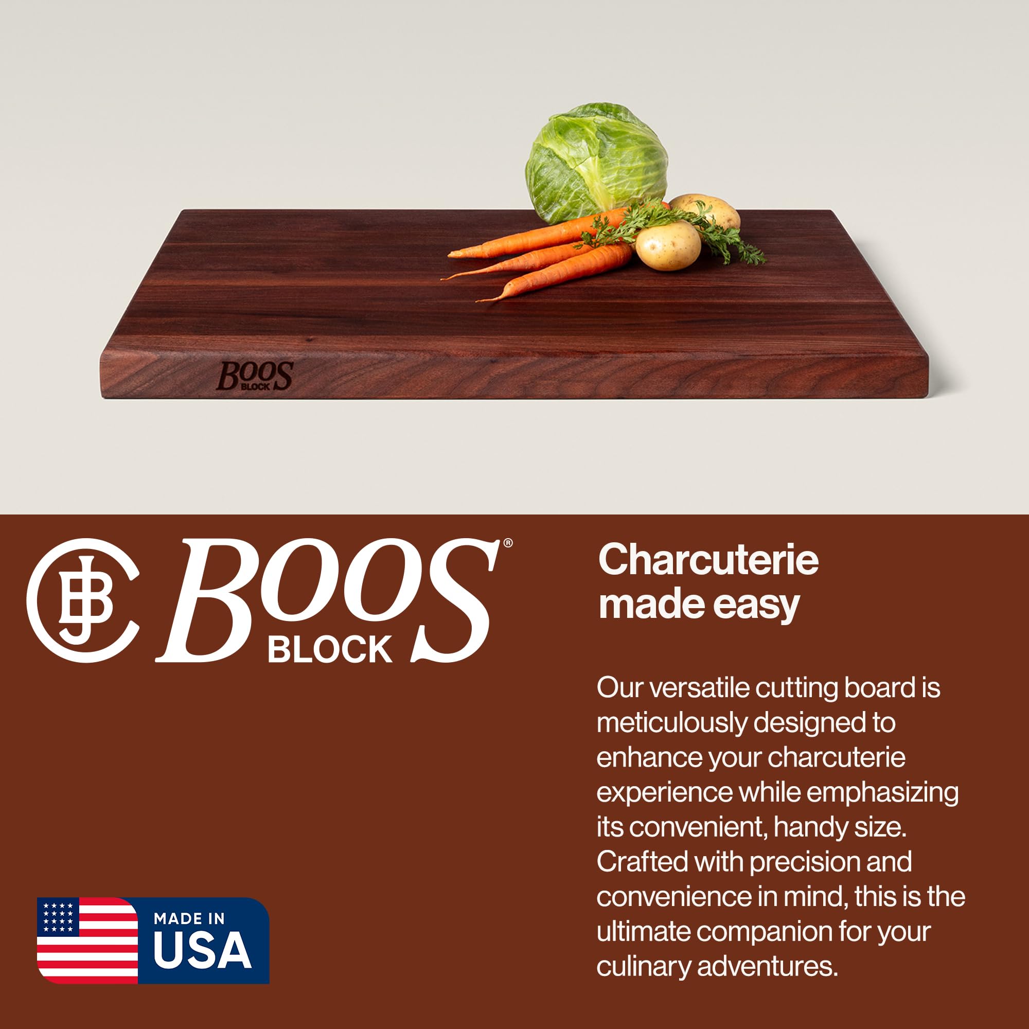 Grano de borde de John Boos R-Board para mayor durabilidad