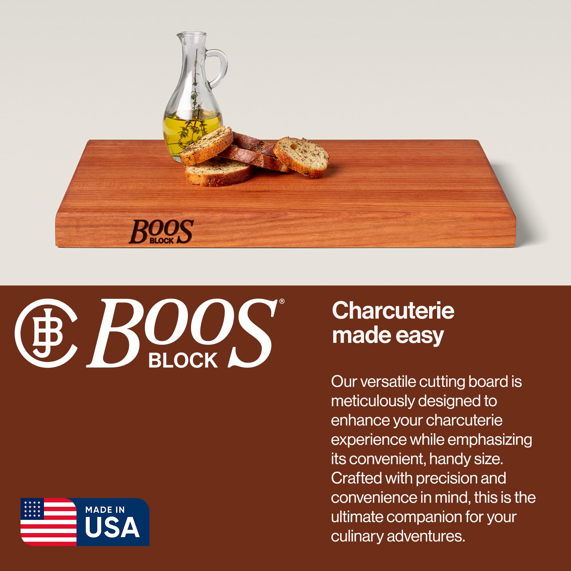 John Boos R-Board agarres para dedos para manejo seguro.