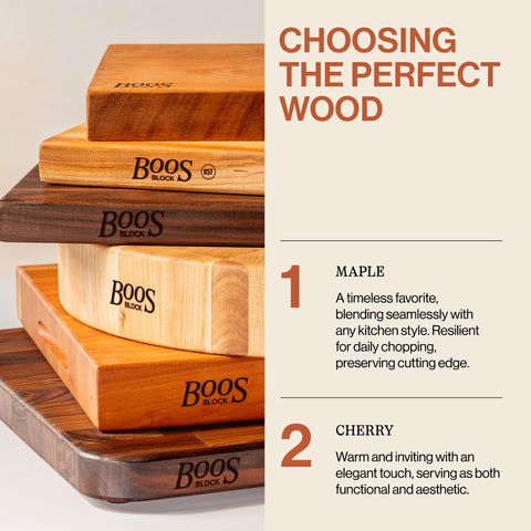 John Boos RA-Board: acabado con aceite realza la belleza natural de la madera