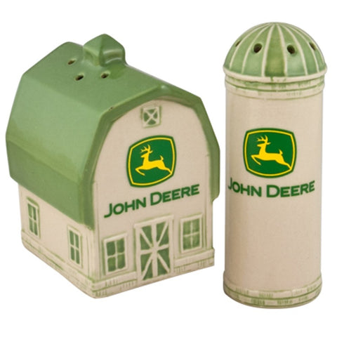 John Deere: conjunto granero y silo para sal y pimienta, decorativo y práctico para la mesa.