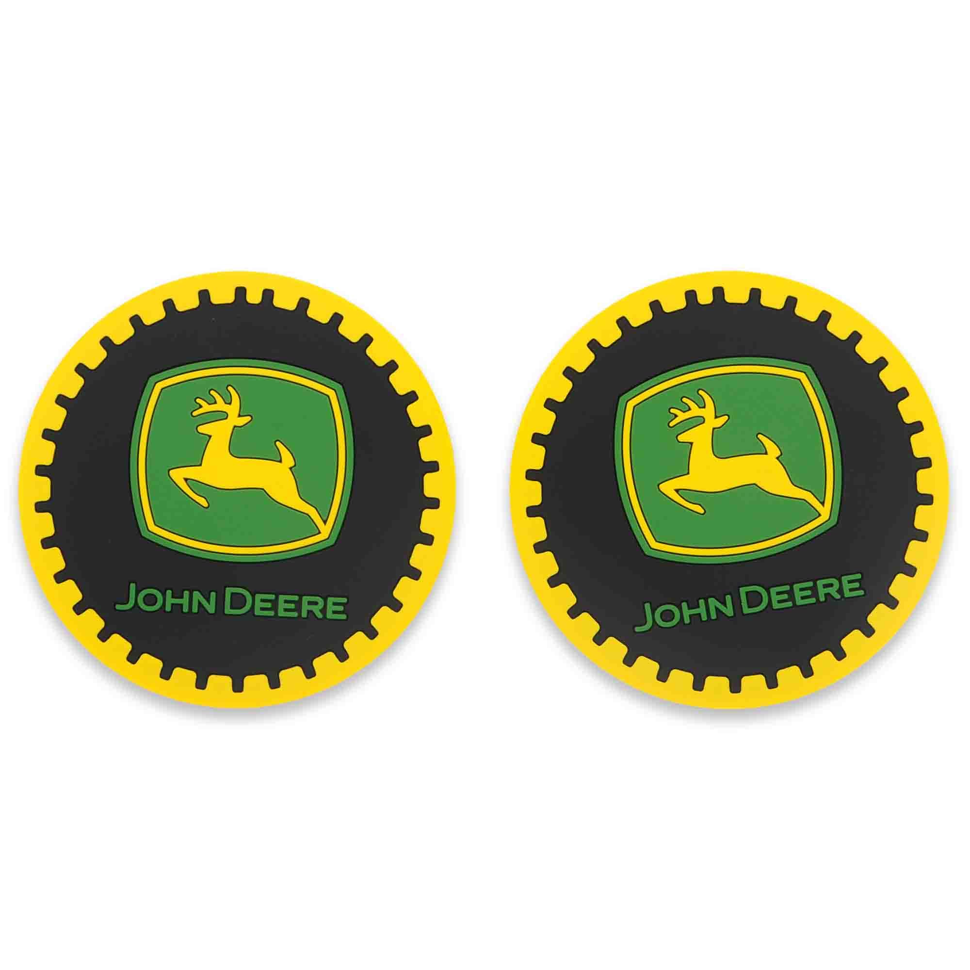 John Deere posavasos de coche antideslizantes para evitar derrames.