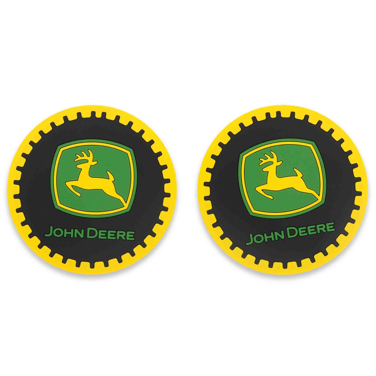 John Deere posavasos de coche antideslizantes para evitar derrames.
