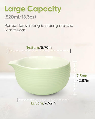 Joiish tazón matcha con bolsa de almacenamiento protectora para transporte seguro
