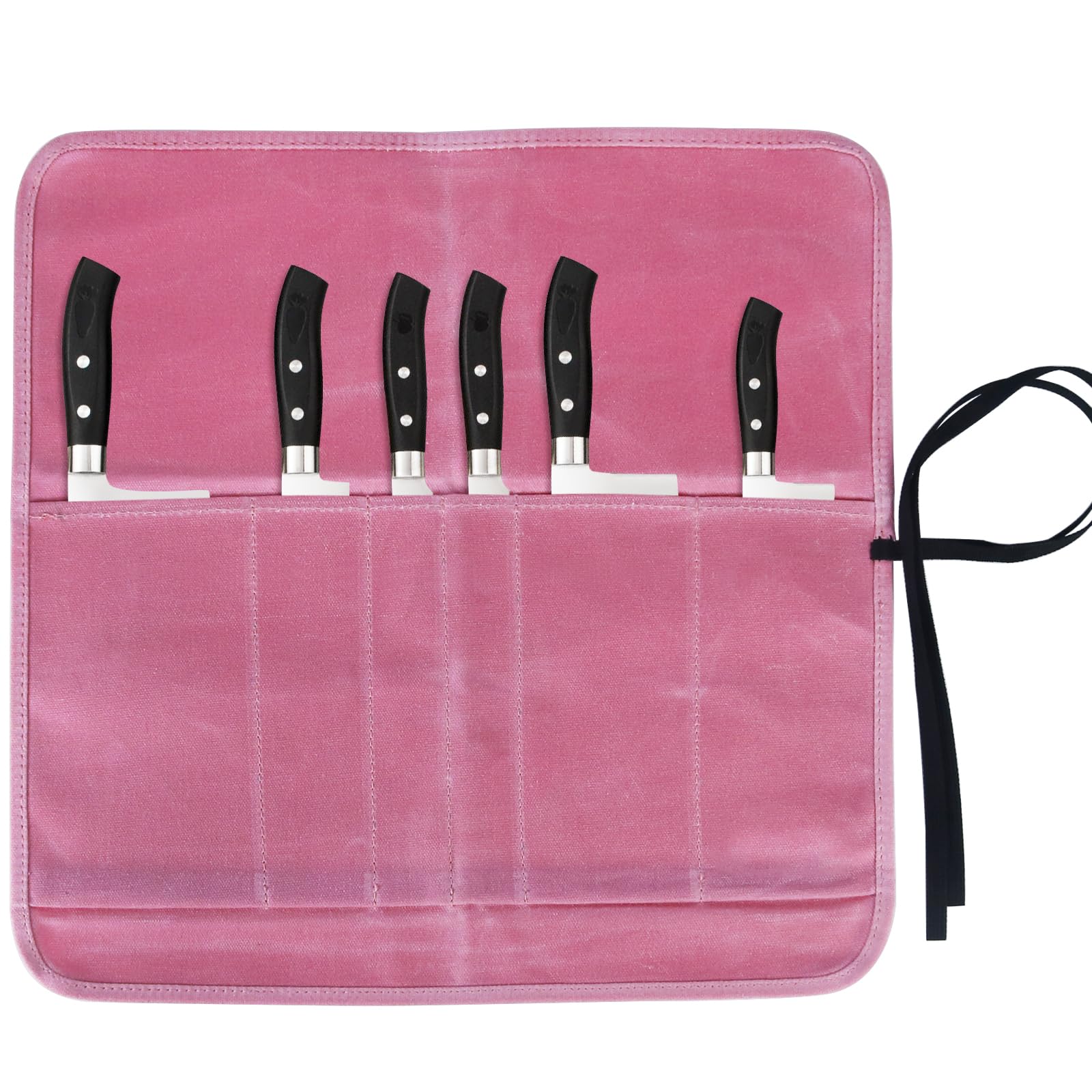 JOINDO bolsa enrollable para cuchillos con 6 ranuras, ideal para transporte seguro.