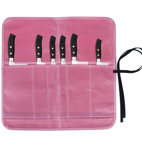 JOINDO bolsa enrollable para cuchillos con 6 ranuras, ideal para transporte seguro.