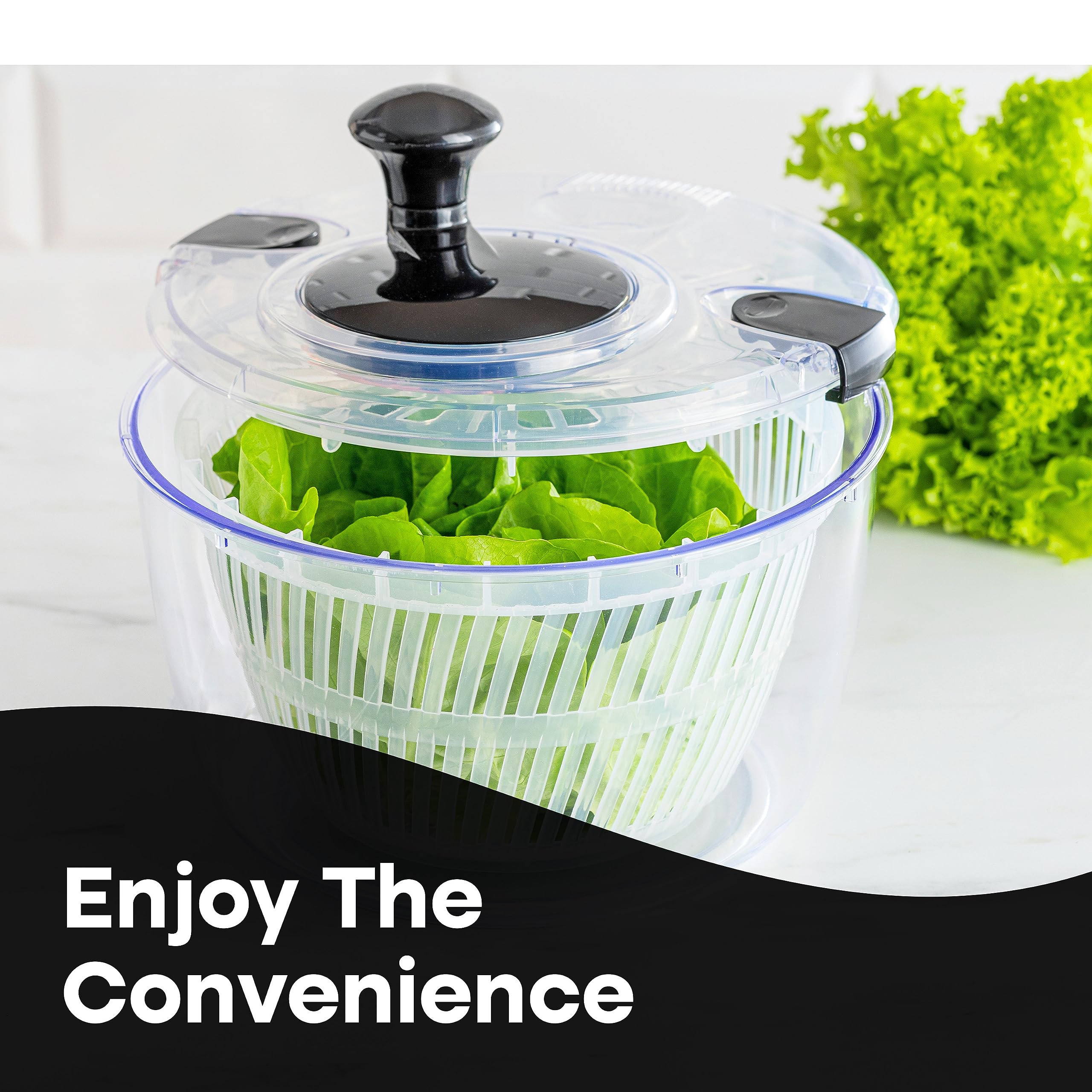 Joined centrifuga-ensaladas escurridor-verduras: lava, enjuaga y seca verduras sin desorden.