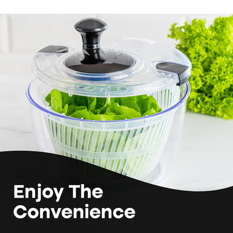Joined centrifuga-ensaladas escurridor-verduras: lava, enjuaga y seca verduras sin desorden.