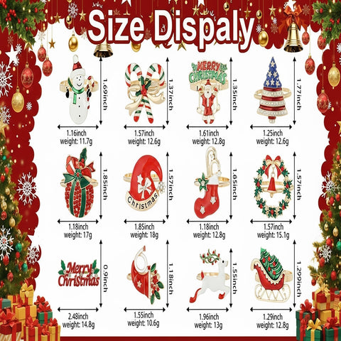 Joiverie: diseño navideño variado en los anillos para servilletas, opción 01.
