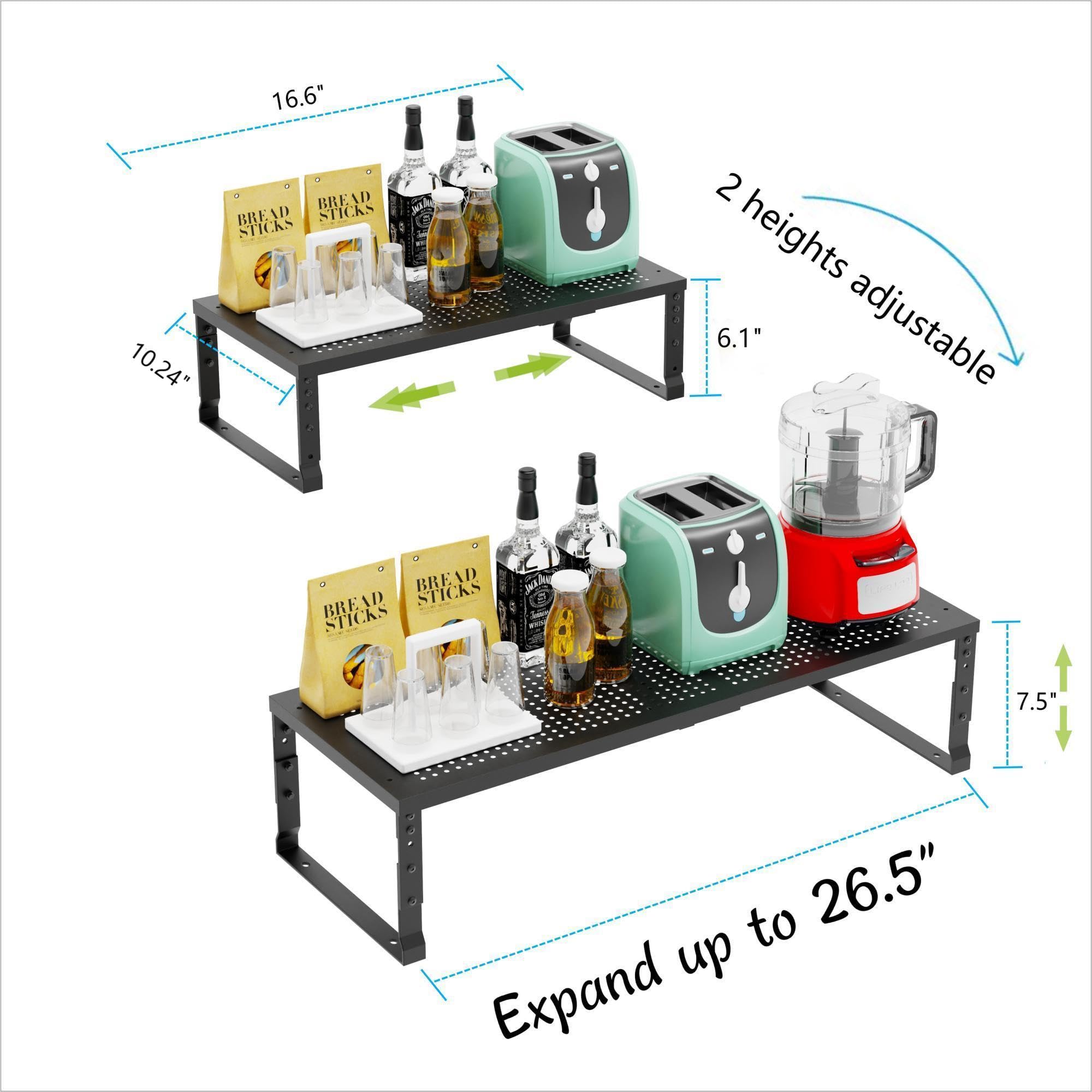 Jojocross organizador cocina apilable dos niveles, ideal para especias y vajilla pequeña.