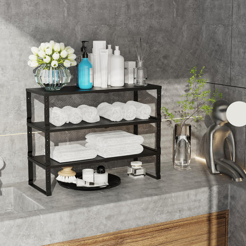 Jojocross organizador cocina metal resistente negro, para almacenamiento duradero en despensas y mostradores.