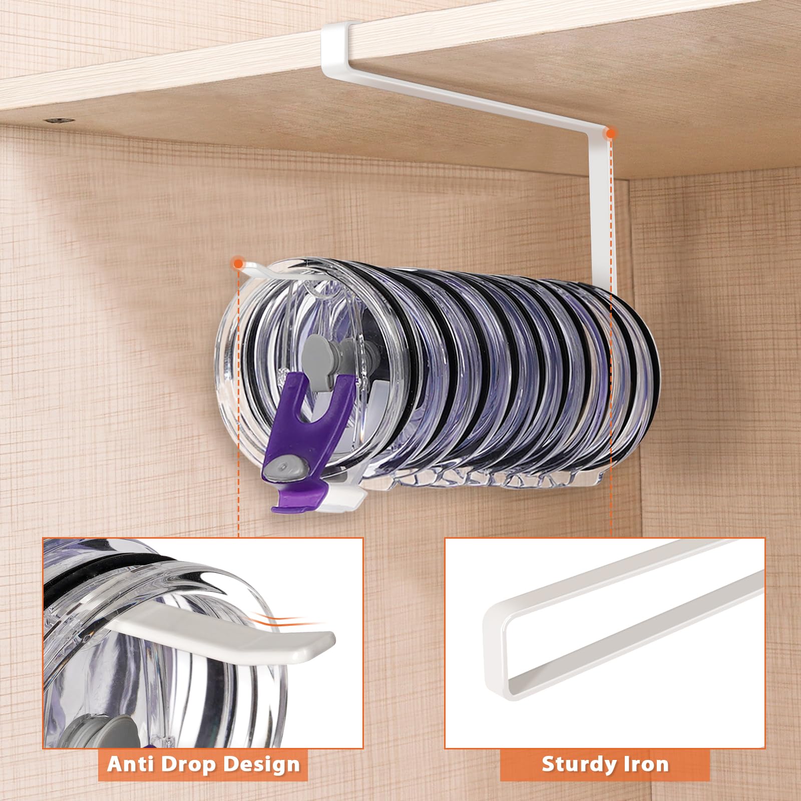 Jolensoy organizador de tapas tumbler, acero resistente, larga durabilidad