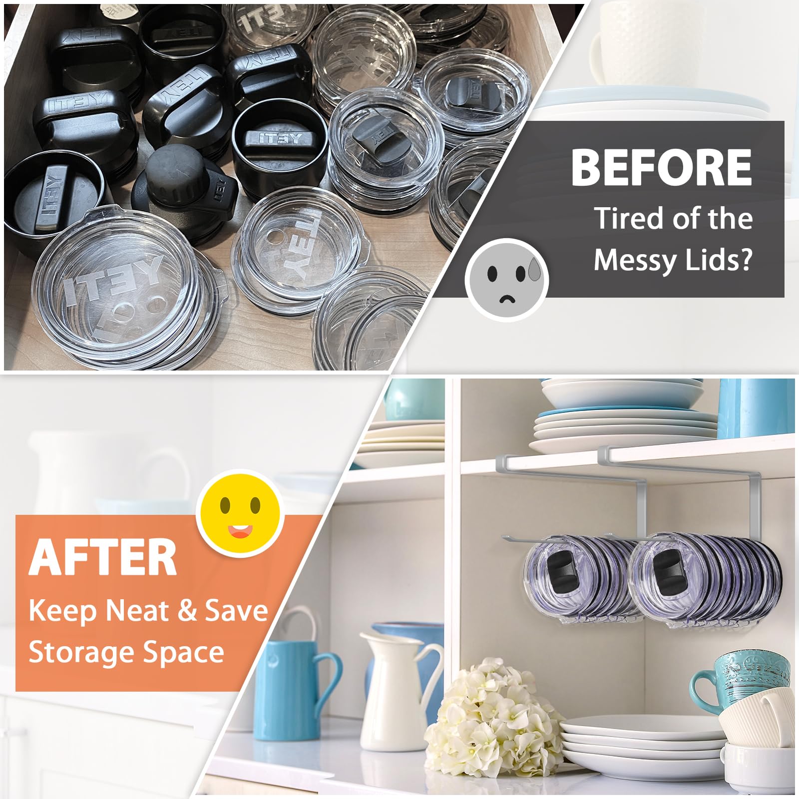 Jolensoy uso múltiple para tapas, papel y bolsas en despensa.