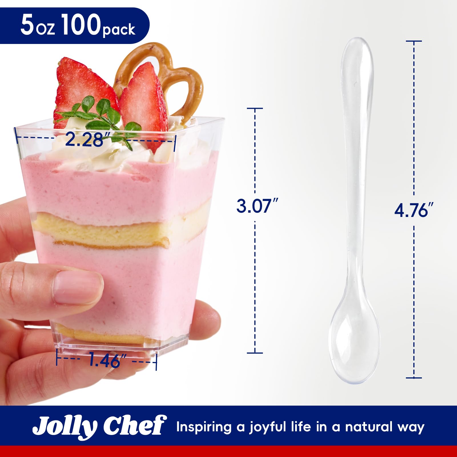 Copas postre JOLLY CHEF con tapas claras para porciones seguras