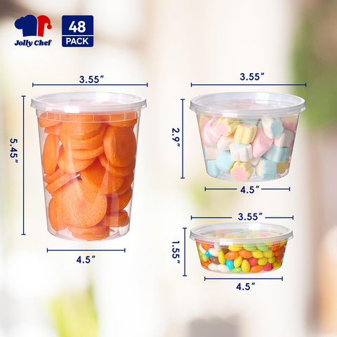 Recipiente de 8 oz JOLLY CHEF Deli ideal para porciones diarias.