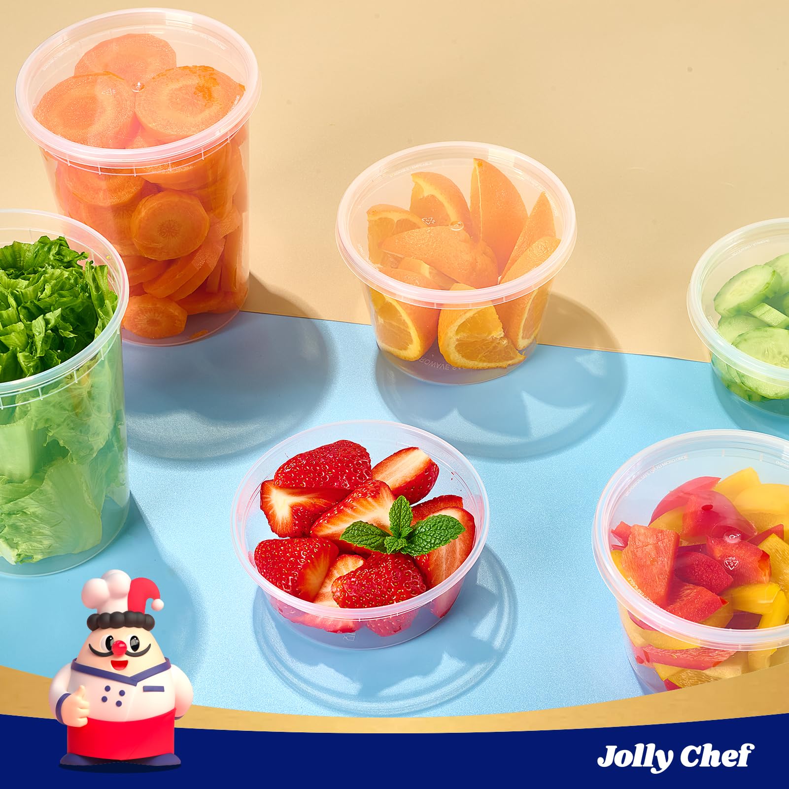 Materiales libres de BPA de JOLLY CHEF Deli para seguridad alimentaria.