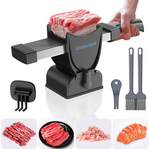 Cortador de carne Jonscook con 17 cuchillas para rebanar carne fresca en casa