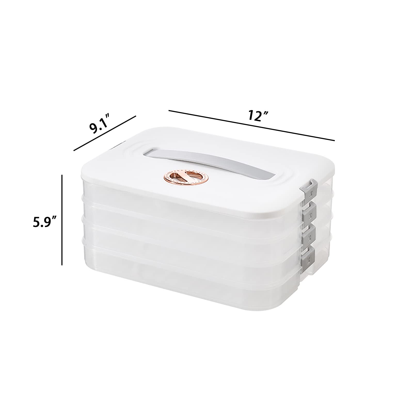 Jonvin contenedores para empanaditas al vapor, 12 litros de capacidad, ideales para refrigerar sobras o preparar comidas.