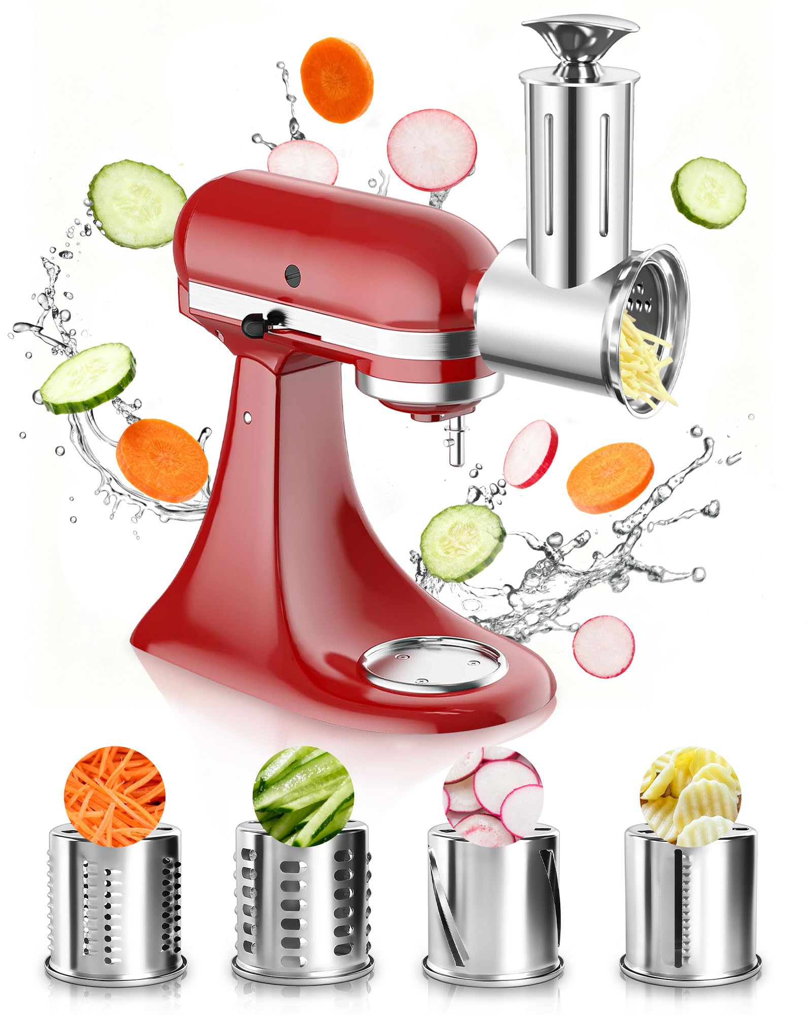 Jooke Cortador Rallador Acero Inoxidable Grande, corte uniforme para verduras y quesos