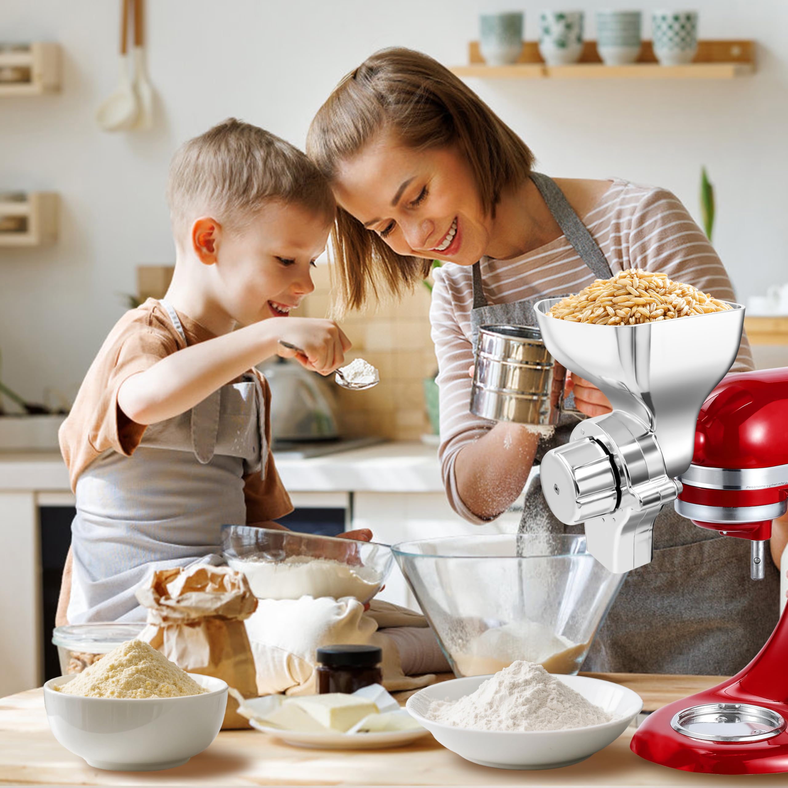 Molienda de trigo y avena con el accesorio Jooke para KitchenAid.