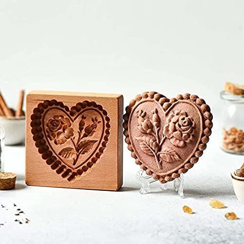JOONOR molde de galletas madera rosa-corazón para postres llamativos.