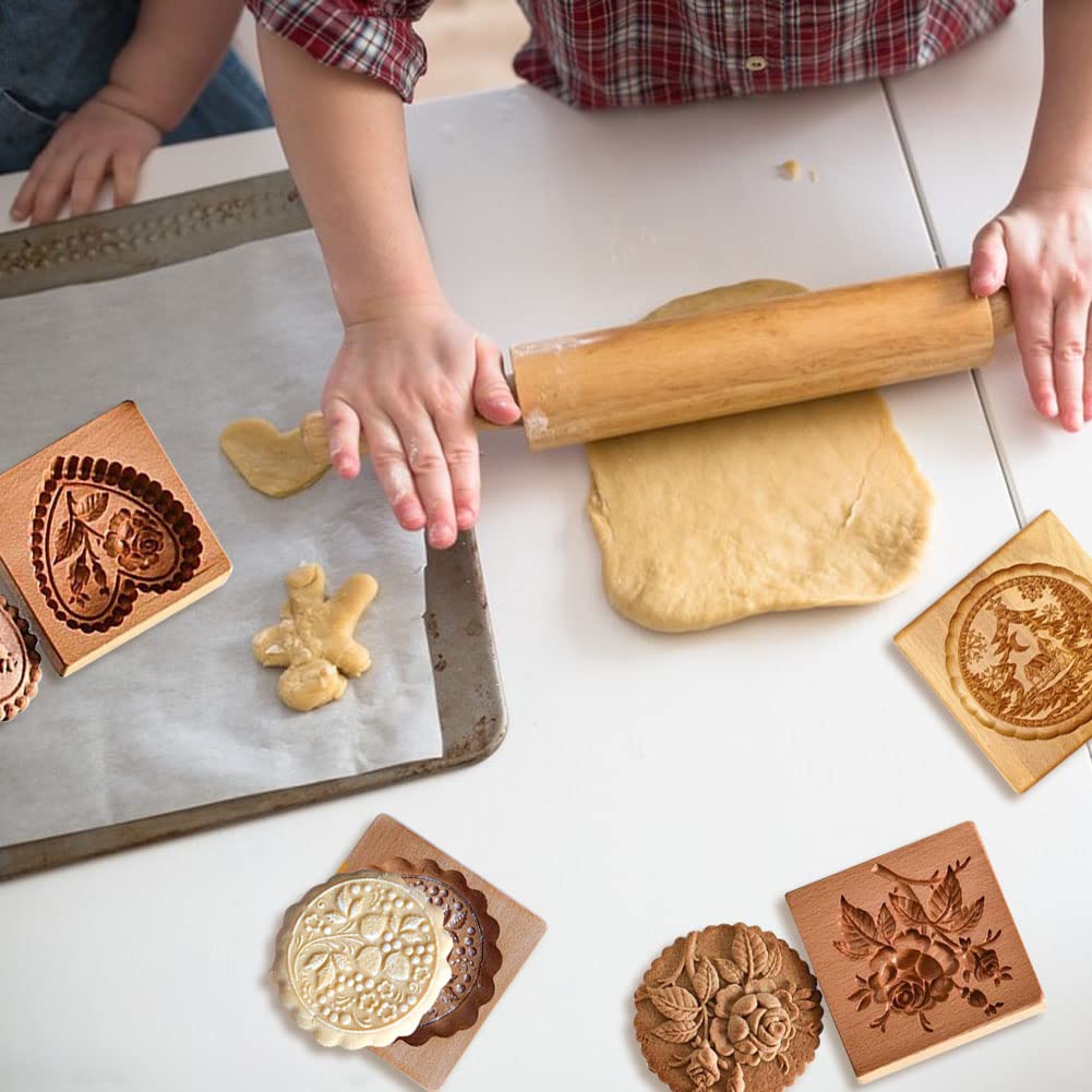 JOONOR molde de galletas madera luna-arbol para decoraciones elegantes.