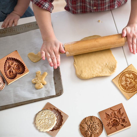 JOONOR molde de galletas madera luna-arbol para decoraciones elegantes.