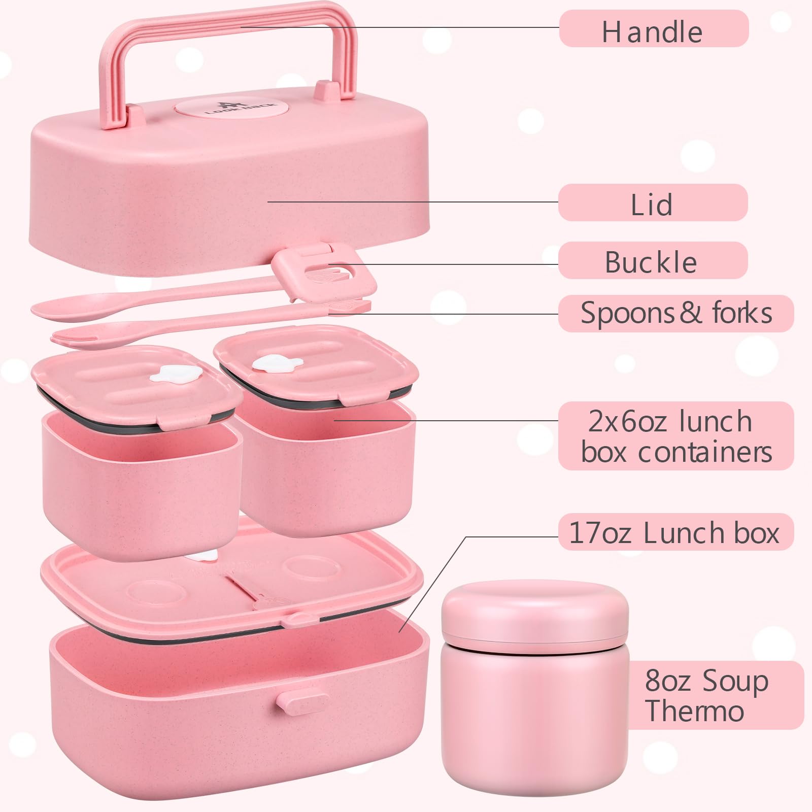 JOOPETALK bolsa aislante para almuerzo, facilita llevar todo en un solo bolso.