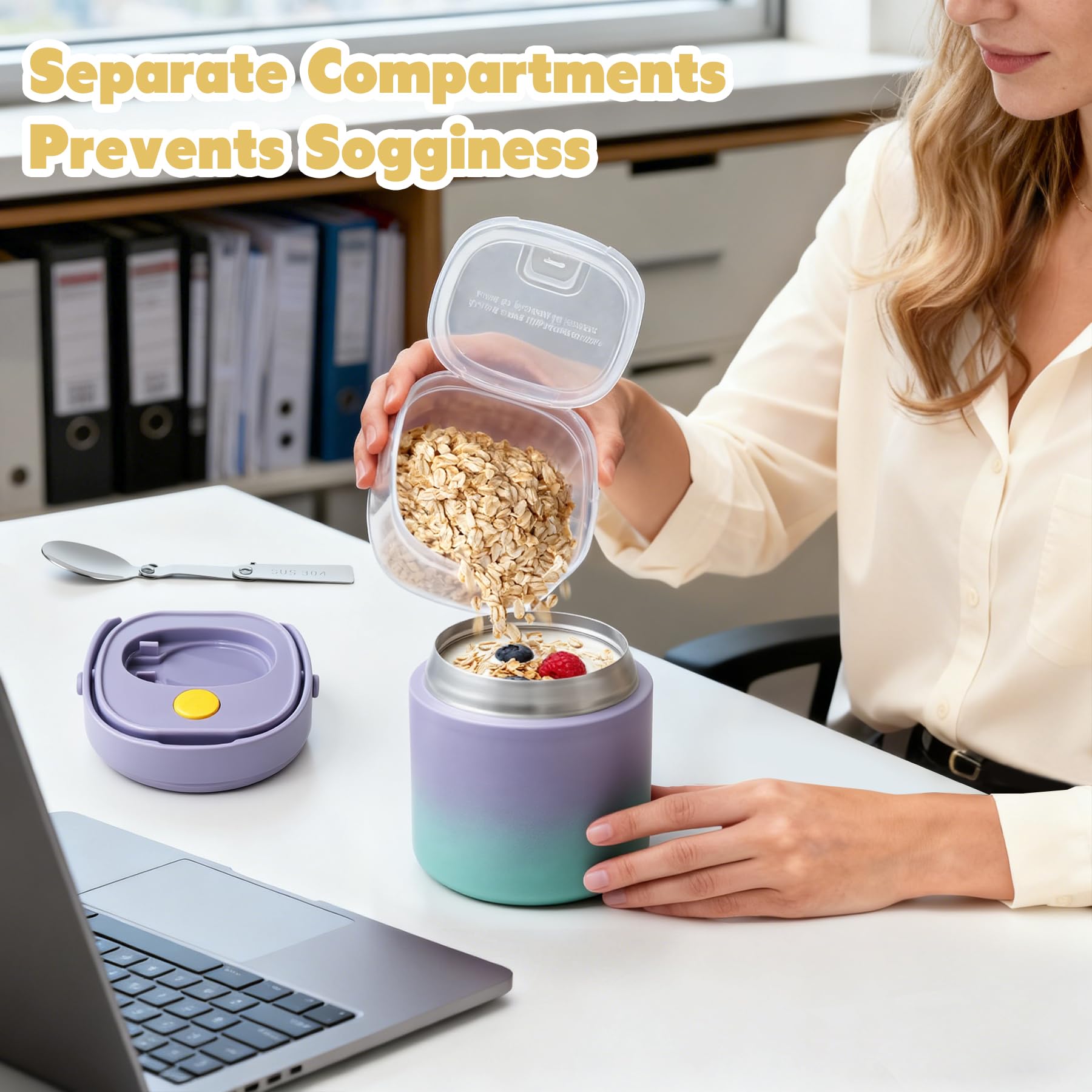 JOOPETALK contenedor snack 6oz divisiones, ideal para meriendas por porciones