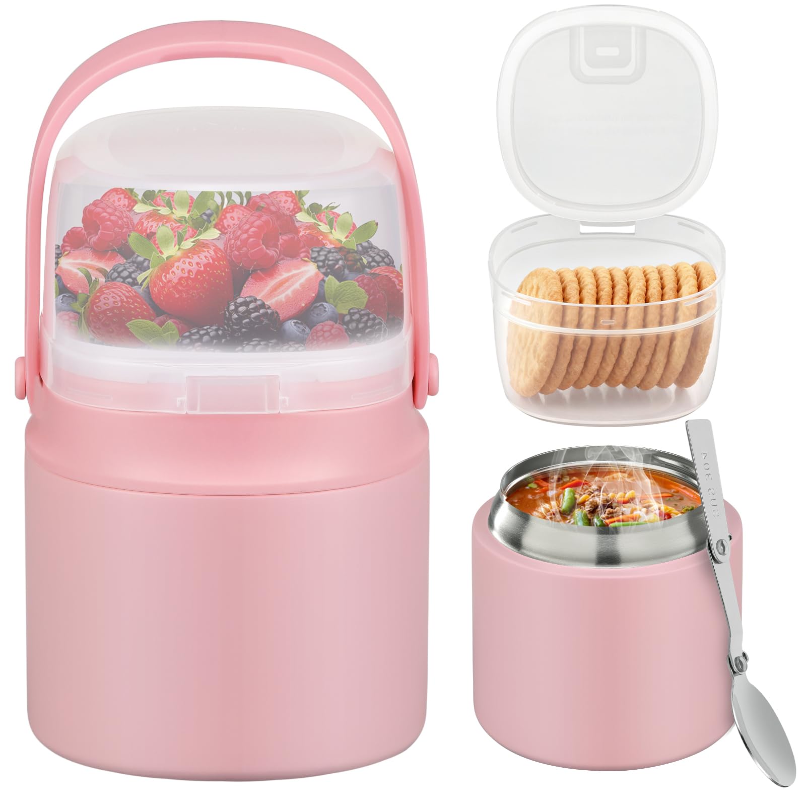 JOOPETALK termo 2 en 1 para sopa y merienda, ideal para comidas escolares.