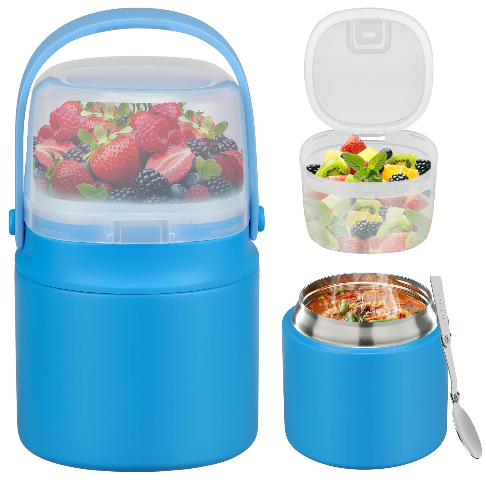 JOOPETALK termo para sopa 14 oz en azul mantiene caliente la comida