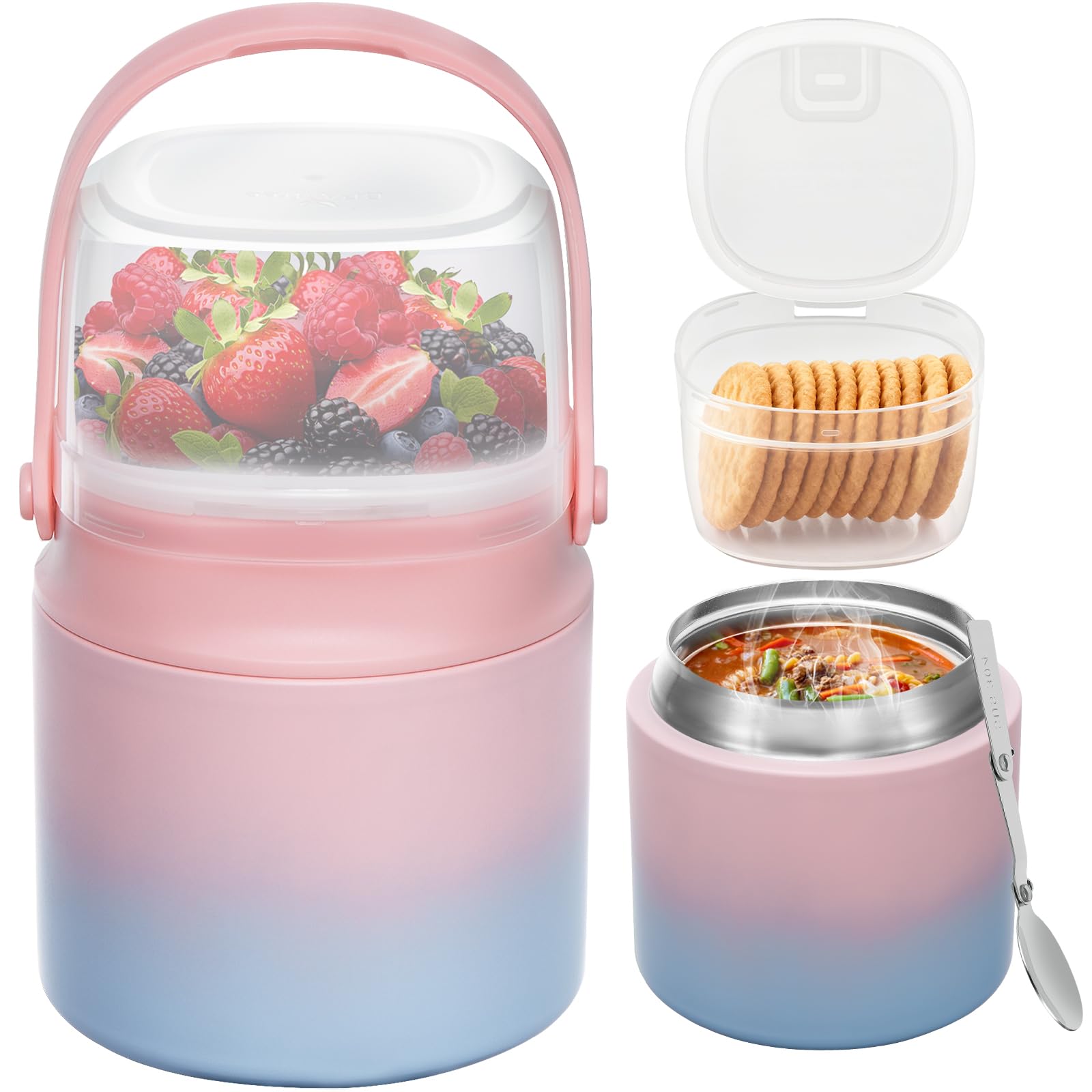 JOOPETALK termo de sopa 14oz con doble pared mantiene la comida caliente