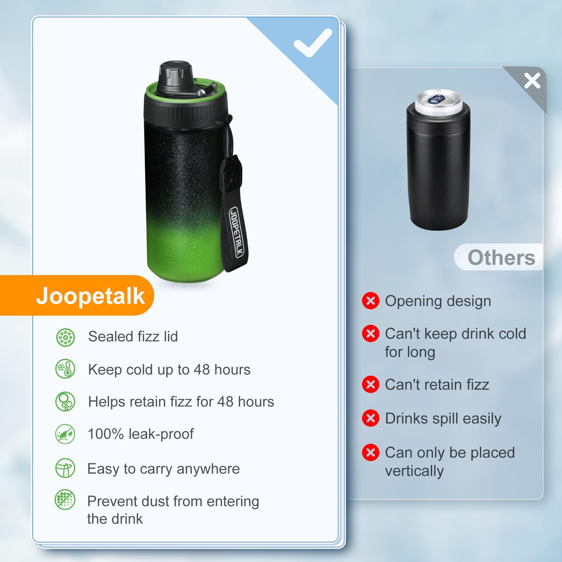 JOOPETALK universal can cooler apto lavavajillas, limpieza rápida