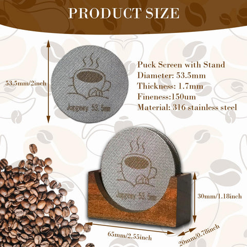 Jopgeey puck screen 53-5mm regalo ideal para amantes del café.