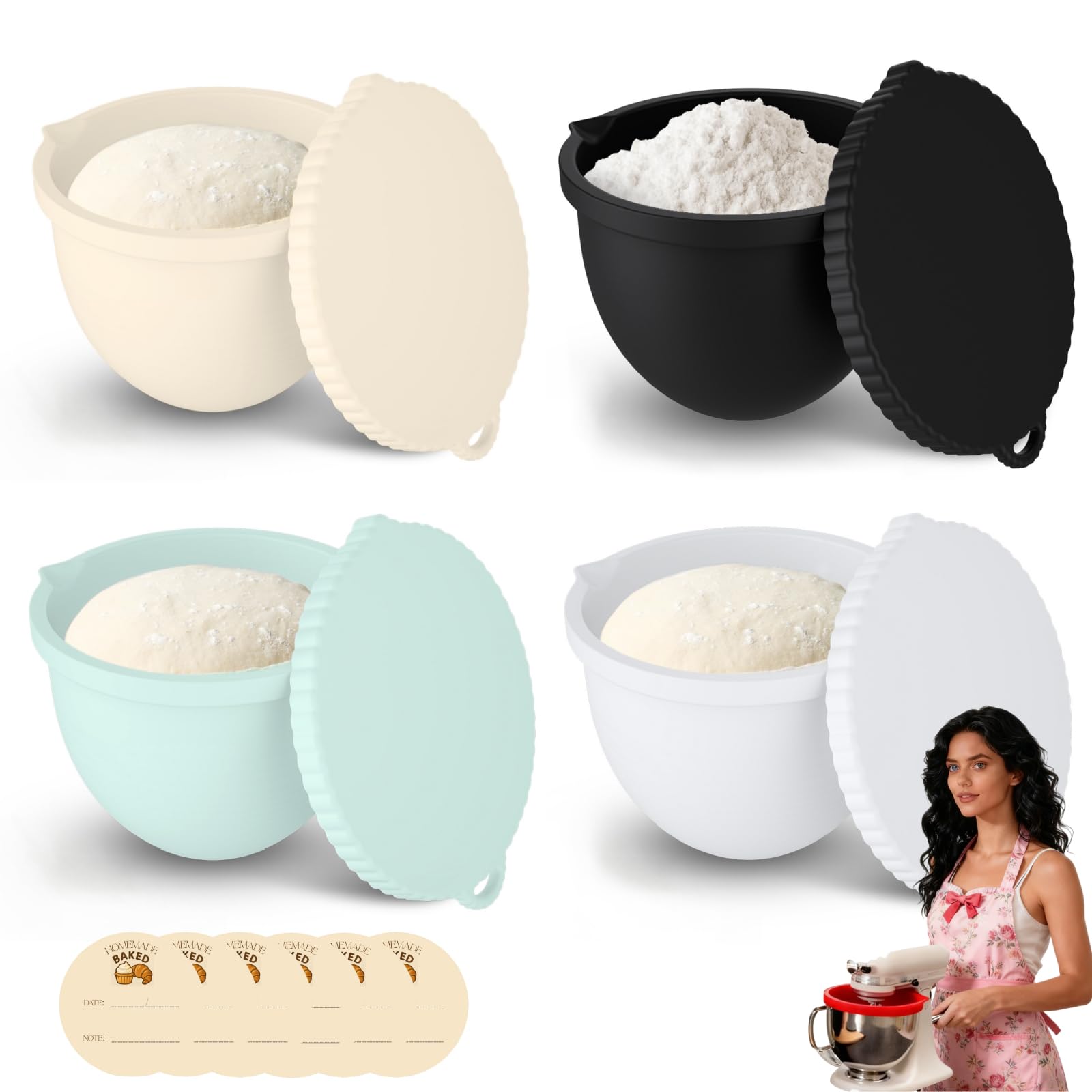 Jorivel Mixaid presenta el tazón de silicona de cinco cuartos con tapa para KitchenAid.