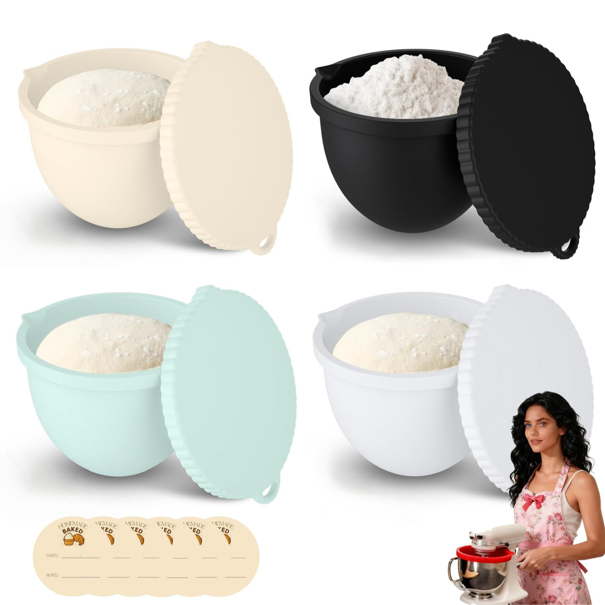 Jorivel Mixaid presenta el tazón de silicona de cinco cuartos con tapa para KitchenAid.