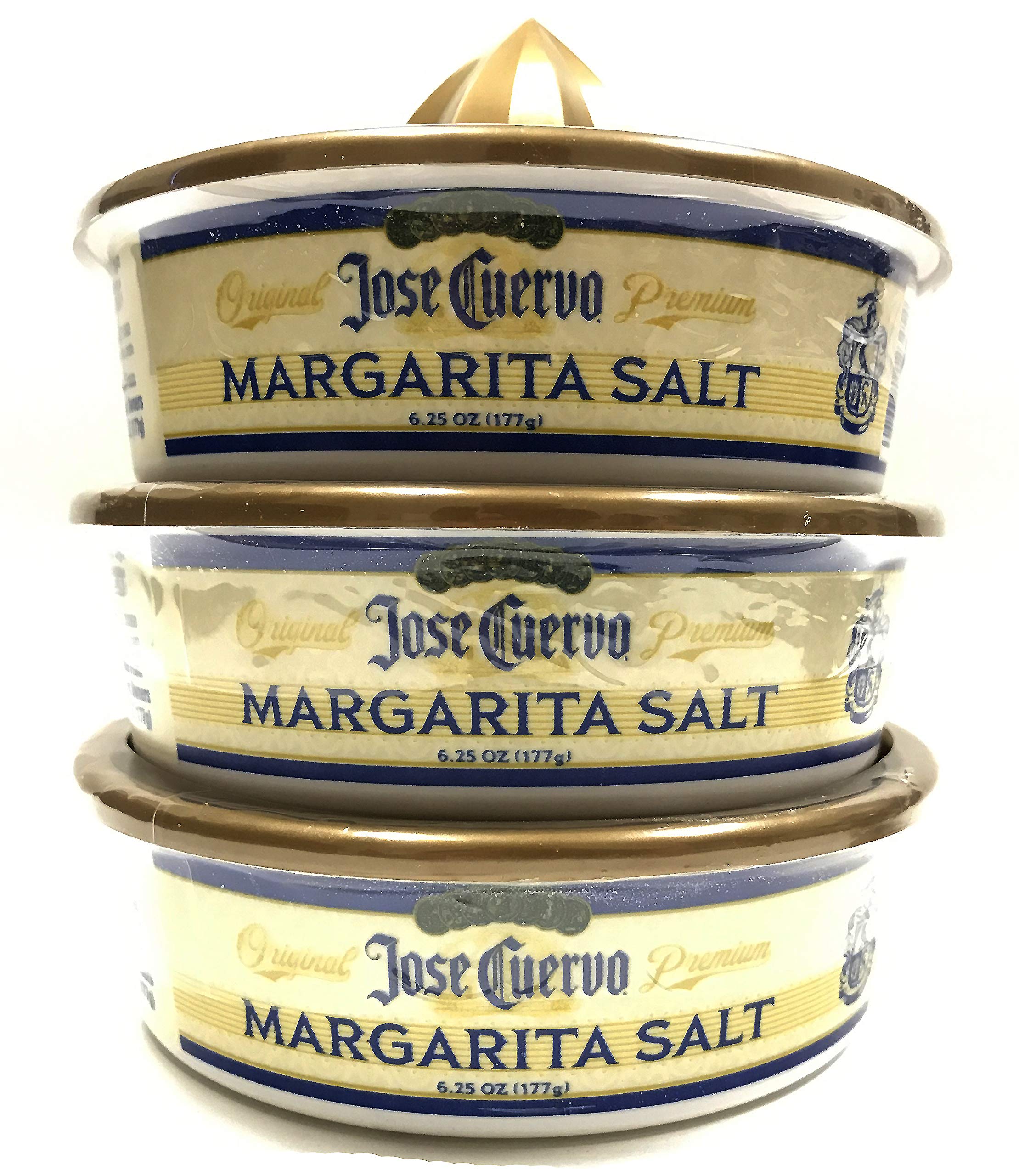 Sal Jose Cuervo para bordes crujientes, ideal para margaritas caseras.