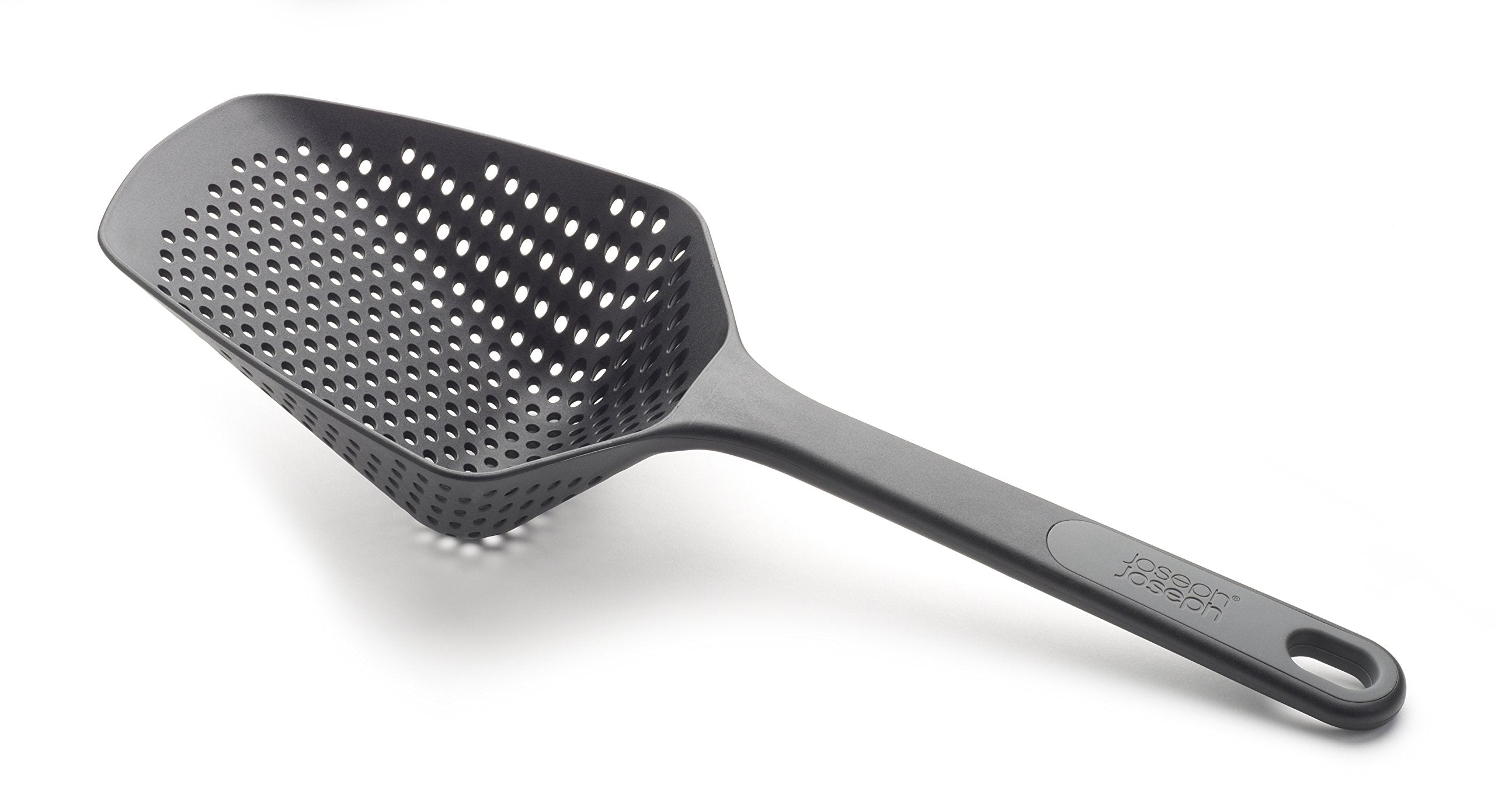 Joseph Joseph Scoop Plus Colander negro, práctico para escurrir desde una olla caliente