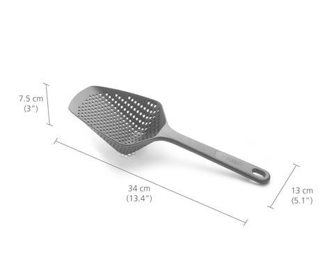  Joseph Joseph Scoop Plus Colander negro, ideal para vegetales, pasta y fritos al servir